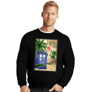 Daily_Deal_Shirts Crewneck Sweater, Unisex / Small / Black TARDIS In Egypt