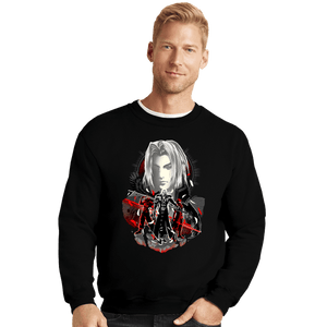 Daily_Deal_Shirts Crewneck Sweater, Unisex / Small / Black Sephiroth