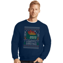 Load image into Gallery viewer, Secret_Shirts Crewneck Sweater, Unisex / Small / Navy Ugly Shitty Christmas Sweater
