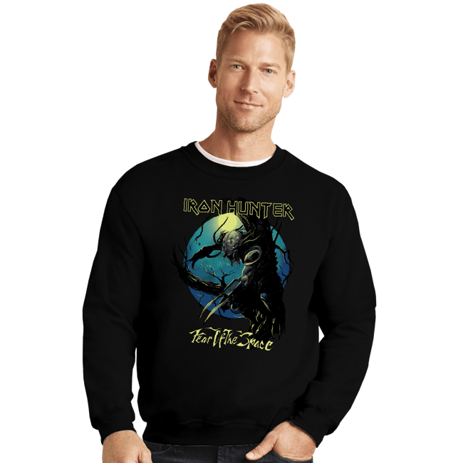 Daily_Deal_Shirts Crewneck Sweater, Unisex / Small / Black The Iron Hunter
