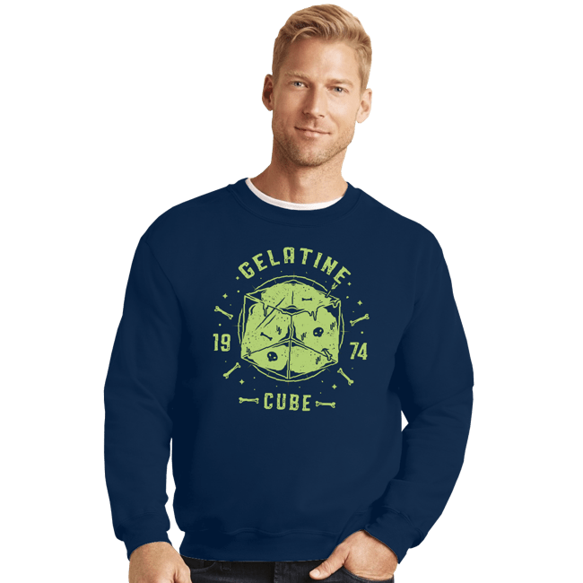 Shirts Crewneck Sweater, Unisex / Small / Navy Gelatine Cube
