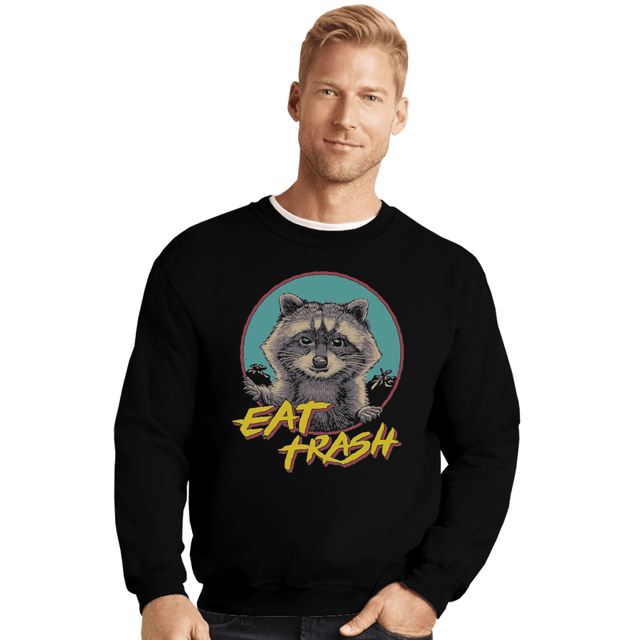 Shirts Crewneck Sweater, Unisex / Small / Black Eat Trash