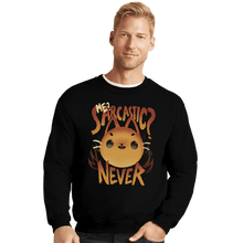 Load image into Gallery viewer, Shirts Crewneck Sweater, Unisex / Small / Black Sarcastic Cat
