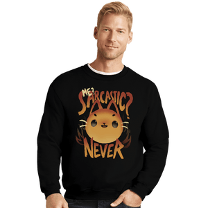 Shirts Crewneck Sweater, Unisex / Small / Black Sarcastic Cat