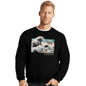 Shirts Crewneck Sweater, Unisex / Small / Black The Great Wave Of Spirits