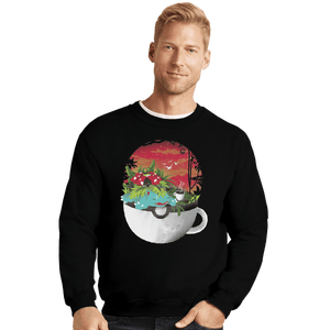 Shirts Crewneck Sweater, Unisex / Small / Black Cup Of Grass