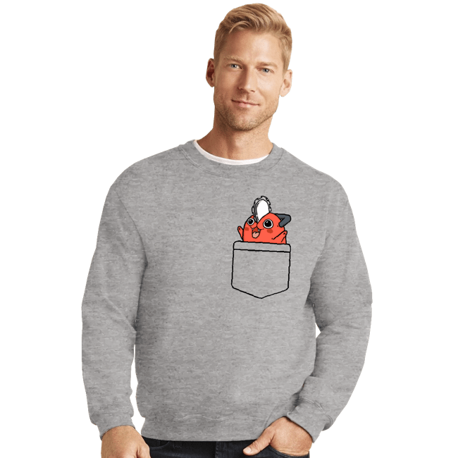 Secret_Shirts Crewneck Sweater, Unisex / Small / Sports Grey Pocket Pochita