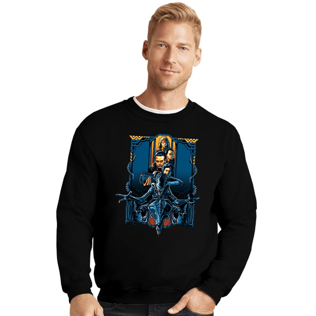 Daily_Deal_Shirts Crewneck Sweater, Unisex / Small / Black Enter The Aliens