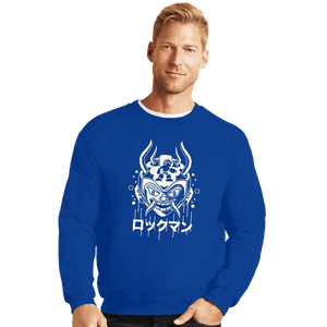 Shirts Crewneck Sweater, Unisex / Small / Royal Blue Blue Bomber Oni