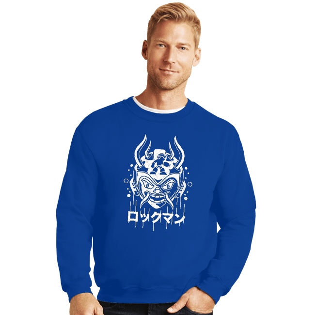 Shirts Crewneck Sweater, Unisex / Small / Royal Blue Blue Bomber Oni
