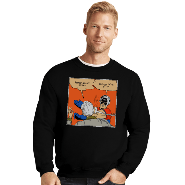 Secret_Shirts Crewneck Sweater, Unisex / Small / Black Peace Slap