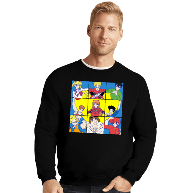 Secret_Shirts Crewneck Sweater, Unisex / Small / Black Anime Heart Of A 90s Kid