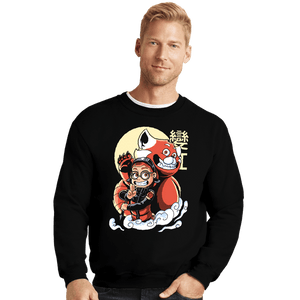 Daily_Deal_Shirts Crewneck Sweater, Unisex / Small / Black Ninja Panda