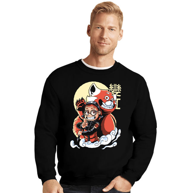 Daily_Deal_Shirts Crewneck Sweater, Unisex / Small / Black Ninja Panda