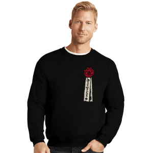 Sold_Out_Shirts Crewneck Sweater, Unisex / Small / Black Black Templar Metal