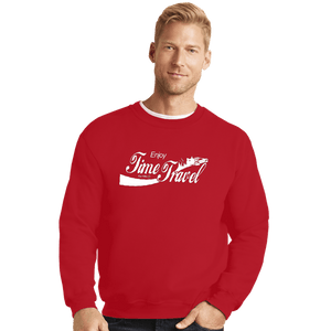 Shirts Crewneck Sweater, Unisex / Small / Red Enjoy Time Travel
