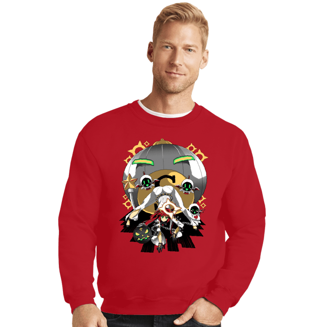 Daily_Deal_Shirts Crewneck Sweater, Unisex / Small / Red The Pose