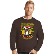 Load image into Gallery viewer, Daily_Deal_Shirts Crewneck Sweater, Unisex / Small / Dark Chocolate Momo Is My Spirit Animal
