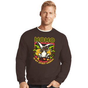 Daily_Deal_Shirts Crewneck Sweater, Unisex / Small / Dark Chocolate Momo Is My Spirit Animal