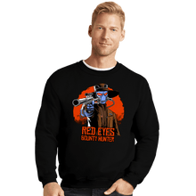 Load image into Gallery viewer, Daily_Deal_Shirts Crewneck Sweater, Unisex / Small / Black Red Eyes Bounty Hunter
