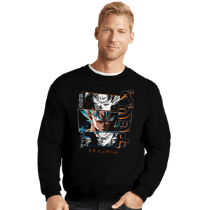 Daily_Deal_Shirts Crewneck Sweater, Unisex / Small / Black Fusion Vegito