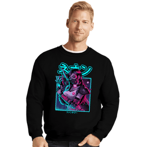 Shirts Crewneck Sweater, Unisex / Small / Black Neon Fantasy VII