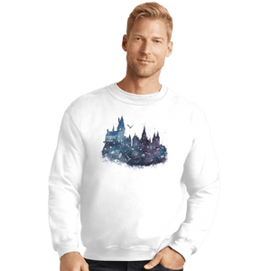 Shirts Crewneck Sweater, Unisex / Small / White Watercolor School