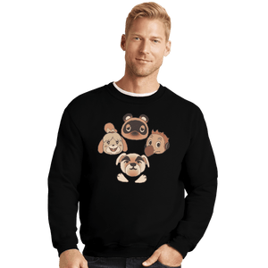 Shirts Crewneck Sweater, Unisex / Small / Black Animal Queen