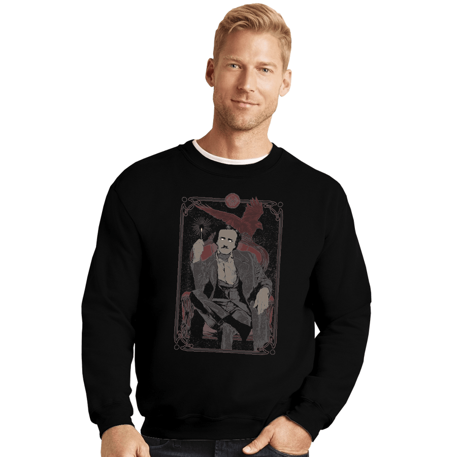 Shirts Crewneck Sweater, Unisex / Small / Black Poe