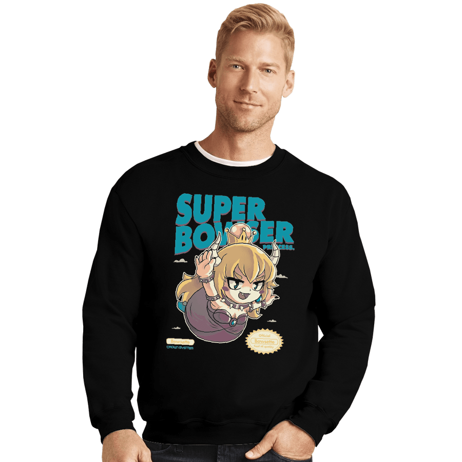 Shirts Crewneck Sweater, Unisex / Small / Black Super Bowsette