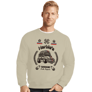 Shirts Crewneck Sweater, Unisex / Small / Sand Herbie's Garage Auto Repair