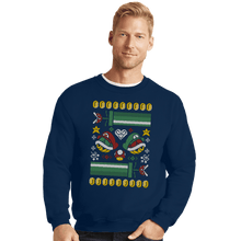 Load image into Gallery viewer, Shirts Crewneck Sweater, Unisex / Small / Navy A Very Mushroom Christmas
