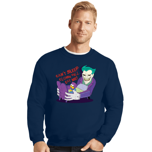 Secret_Shirts Crewneck Sweater, Unisex / Small / Navy Can't Sleep Clowns Will Eat Me