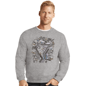 Daily_Deal_Shirts Crewneck Sweater, Unisex / Small / Sports Grey Escher Who