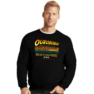 Daily_Deal_Shirts Crewneck Sweater, Unisex / Small / Black Ouroboros