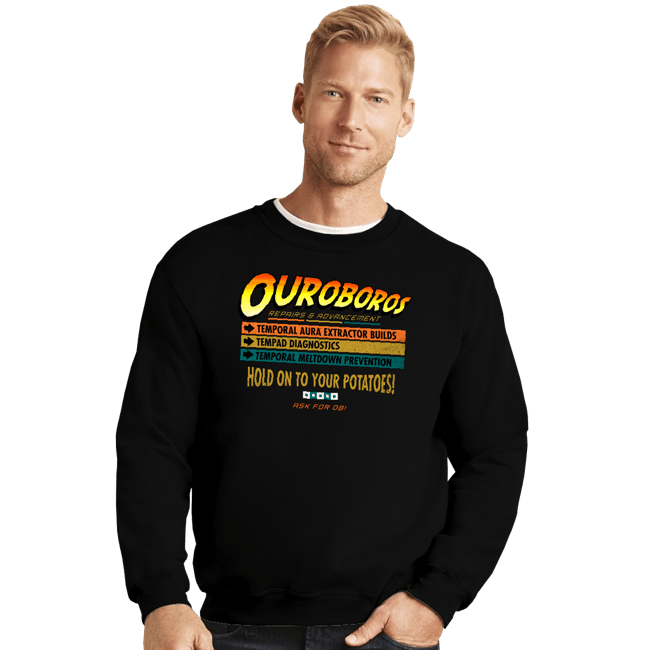 Daily_Deal_Shirts Crewneck Sweater, Unisex / Small / Black Ouroboros