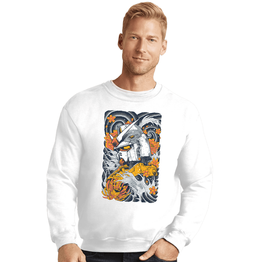 Shirts Crewneck Sweater, Unisex / Small / White Gundam