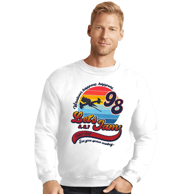 Shirts Crewneck Sweater, Unisex / Small / White Retro Let's Jam