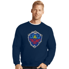 Load image into Gallery viewer, Secret_Shirts Crewneck Sweater, Unisex / Small / Navy Shield Spray
