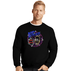 Daily_Deal_Shirts Crewneck Sweater, Unisex / Small / Black Neon Mr. Sparkle