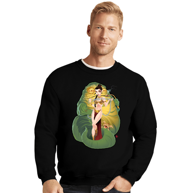 Secret_Shirts Crewneck Sweater, Unisex / Small / Black Leia & Jabba