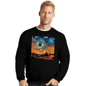 Shirts Crewneck Sweater, Unisex / Small / Black Van Gogh Never Saw Gallifrey