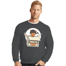 Load image into Gallery viewer, Shirts Crewneck Sweater, Unisex / Small / Charcoal Sneaky Kitty
