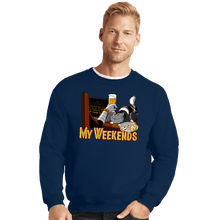 Load image into Gallery viewer, Daily_Deal_Shirts Crewneck Sweater, Unisex / Small / Navy My Weekends
