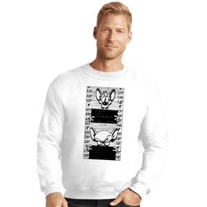 Secret_Shirts Crewneck Sweater, Unisex / Small / White Pinky And Brain Mugshot