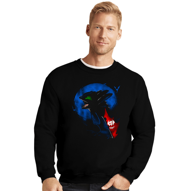 Shirts Crewneck Sweater, Unisex / Small / Black Night Fury