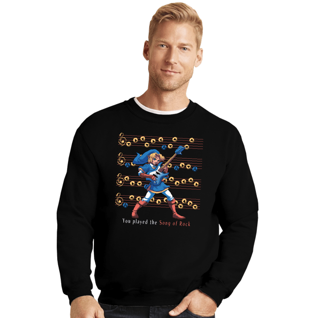 Shirts Crewneck Sweater, Unisex / Small / Black Song Of Rock