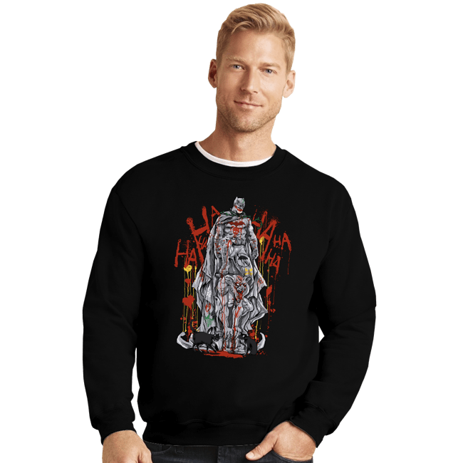 Shirts Crewneck Sweater, Unisex / Small / Black Bat Statue