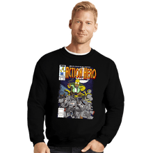 Load image into Gallery viewer, Daily_Deal_Shirts Crewneck Sweater, Unisex / Small / Black Action Hero
