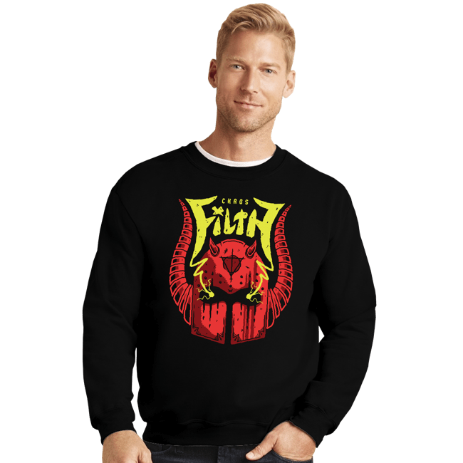 Daily_Deal_Shirts Crewneck Sweater, Unisex / Small / Black Heretic